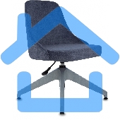 Кресло компьютерное Бюрократ CH-340GLZ синий Light-27, крестов. 4-луч. пластик, пластик серый