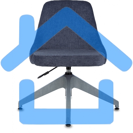 Кресло компьютерное Бюрократ CH-340GLZ синий Light-27, крестов. 4-луч. пластик, пластик серый-1