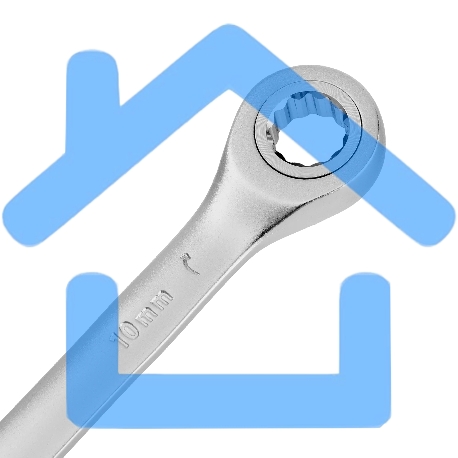 Ключ комбинированный трещоточный Denzel 14704 10 мм, CrV, матовый хром-2