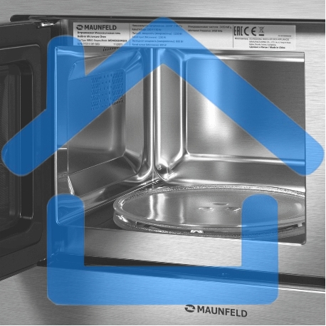 Микроволновая печь встраиваемая Maunfeld MBMO820MS03 нержавеющая сталь, 20 л, 1250 Вт, переключатели - поворотный механизм-4
