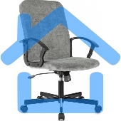 Кресло офисное Бюрократ Triest Fabric серый Light-19 крестов. металл черный