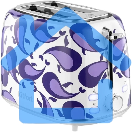 Тостер Kitfort КТ-6863 1080Вт белый/фиолетовый