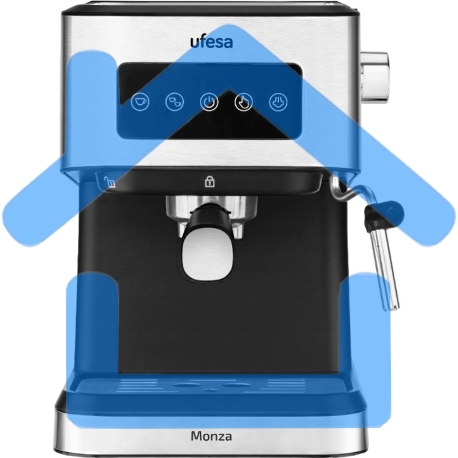 Кофеварка рожковая Ufesa MONZA черный/серебристый, исп. кофе - молотый, 1.5 л, 1050 Вт, 20 Бар.-2