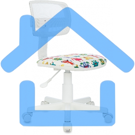 Кресло детское Бюрократ CH-W299 белый TW-15 мультиколор сиденье монстры сетка/ткань крестов. пластик