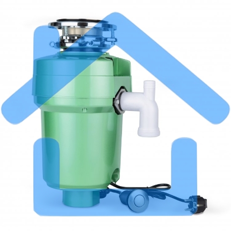 Измельчитель пищевых отходов Бирюса WD-750E2 750Вт, зеленый-2