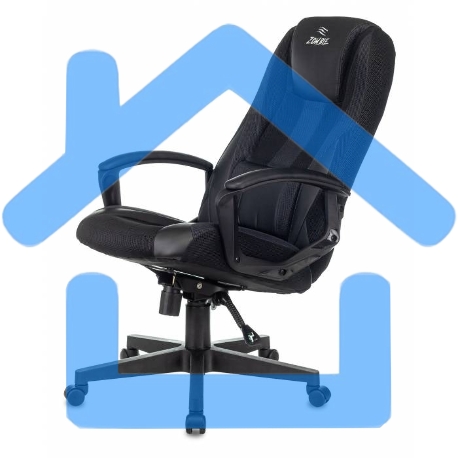 Кресло игровое Бюрократ Zombie 9 черный/серый, искусст.кожа/ткань, крестовина пластик-19