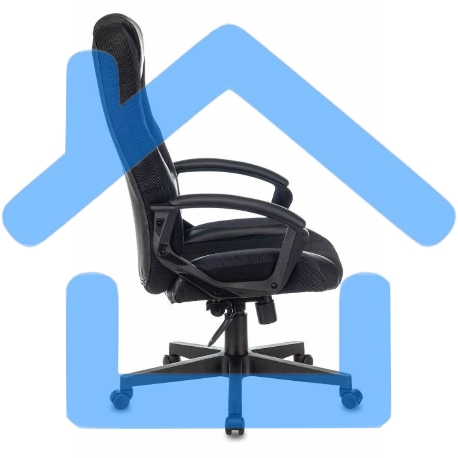 Кресло игровое Бюрократ Zombie 9 черный/серый, искусст.кожа/ткань, крестовина пластик-20