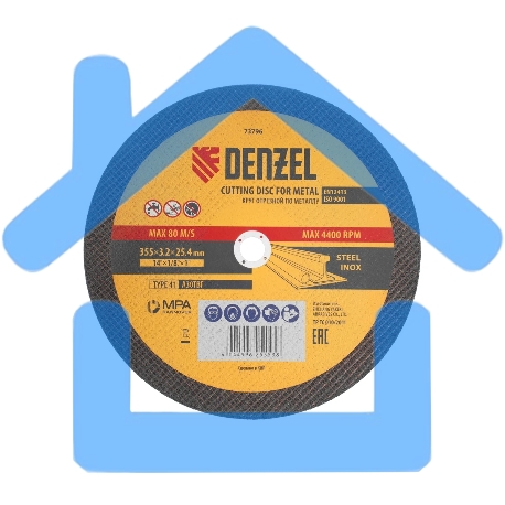 Круг отрезной по металлу Denzel A30TBF 355 х 3,2 х 25,4 мм-3