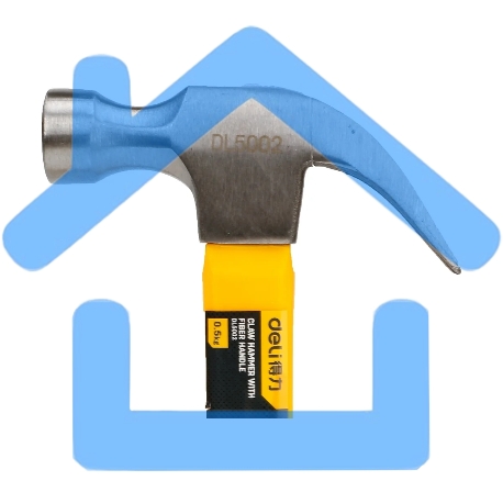 Молоток-гвоздодер Deli DL5002 500 гр Фибергласовая рукоять.-6