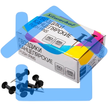 Гвоздики Silwerhof 502019 металл черный (упаковка: 50шт) картонная коробка