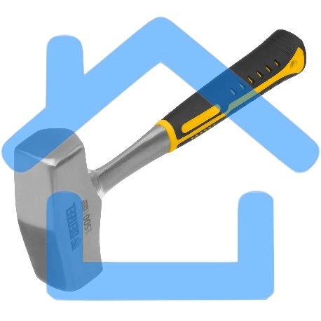 Кувалда Denzel 1,5 кг, цельнометаллическая, двухкомпонентная рукоятка