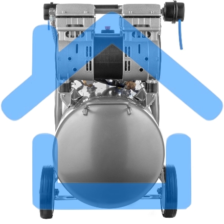 Компрессор поршневой Hyundai HYC 30250LMS безмасляный 300л/мин 50л 2000Вт серебристый/черный-6