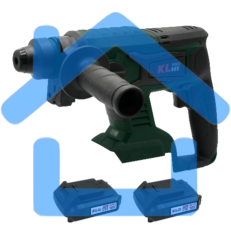 Профессиональный бесщеточный перфоратор аккумуляторный KLPRO KLPM18B-20 (18В, Li-ion-2шт, 2.0А·ч, 1,7Дж, SDS-plus, З/У,сумка)