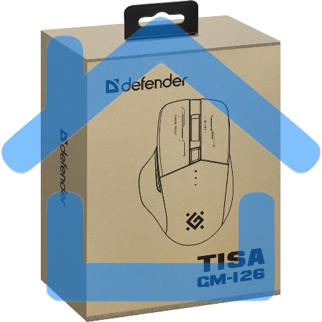 Мышь беспроводная Defender Tisa GM-126 белый/синий, 1600 dpi, радиоканал, Bluetooth, USB, кнопки - 6-1