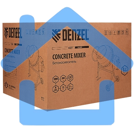 Бетономешалка Denzel B-200 1000Вт 200л-1