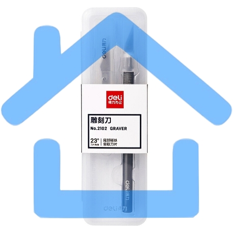 Резак-скальпель Deli 2102 10 сменных лезвия сталь пластиковая коробка-2