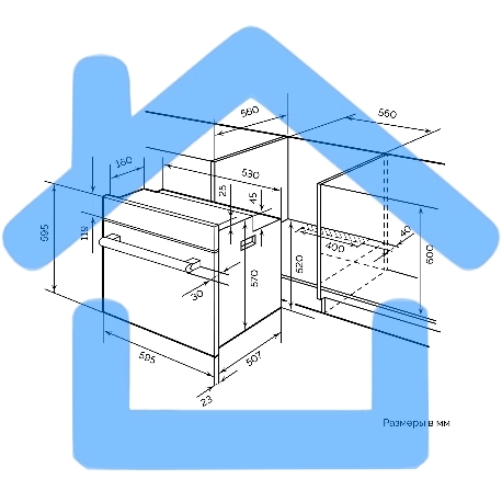 Духовой шкаф электрический LEX EDM 075 GR серый-4