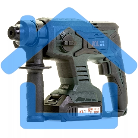 Профессиональный бесщеточный перфоратор аккумуляторный KLPRO KLPM18B-20 (18В, Li-ion-2шт, 2.0А·ч, 1,7Дж, SDS-plus, З/У,сумка)-12