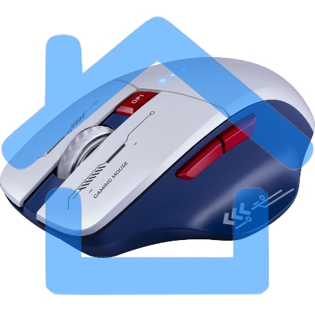 Мышь беспроводная Defender Tisa GM-126 белый/синий, 1600 dpi, радиоканал, Bluetooth, USB, кнопки - 6-5