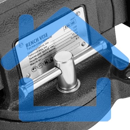 Тиски слесарные Denzel BVH-100 100 мм, поворотные, стальная направляющая, с наковальней-1