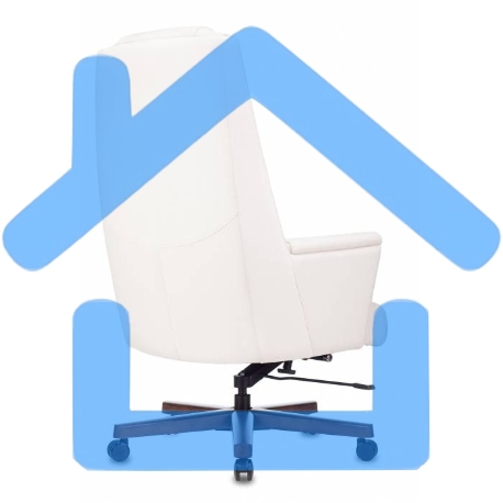 Кресло руководителя Бюрократ _DUKE белый, кожа, крестовина металл/дерево-24