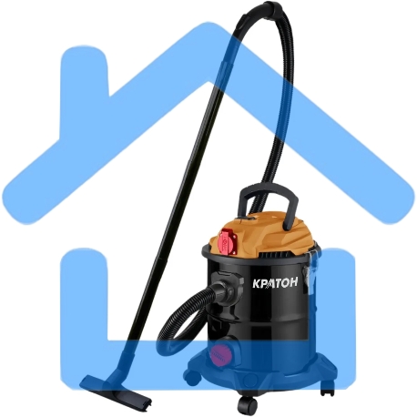 Строительный пылесос Кратон VC-20/1200 1200Вт (уборка: сухая/влажная) черный