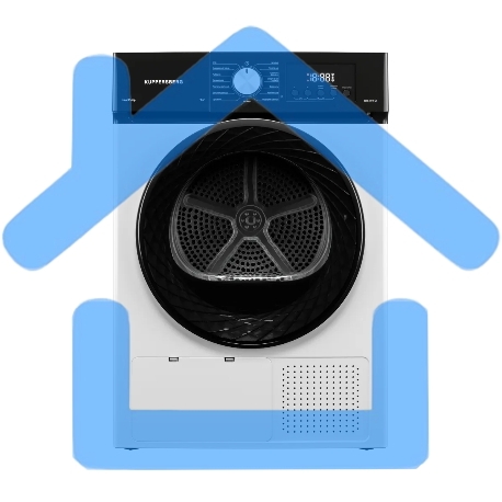 Сушильная машина Kuppersberg DM 592 W, High-Tech, загрузка 9 кг, 15 программ, тепловой насос, электронное кнопочное управление, корзина для сушки, блокировка от детей, энергоэффективность А++, цвет белый
