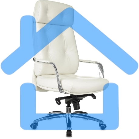 Кресло руководителя Бюрократ _DAO/WHITE белый, кожа, крестовина алюминий-17