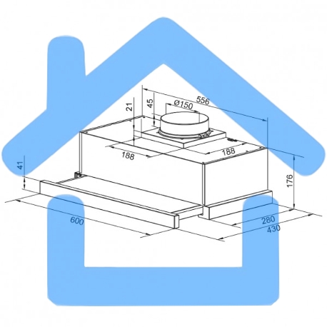 Вытяжка встраиваемая Zigmund & Shtain K 017.6 W белый, 60 см, 700 куб. м/ч, 51 дБ-3