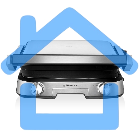 Гриль-пресс BRAYER BR2001, 2000 Вт, съем двухс., 31*26 см, регул высот, мет корп., поддон, 180-9