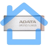 Флешка USB ADATA UR350 (UR350-128G-RSR/BG), 128Gb, USB 3.2, R/W 100/15, серебристый/коричневый