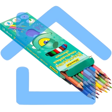 Карандаши цветные Silwerhof Монстрики 2.6мм, шестигранный профиль, пластик, ассорти, 18 цветов, коробка с европодвесом-3