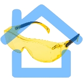 Очки защитные открытые Denzel поликарбонатные, увеличенная желтая линза, регулируемые дужки