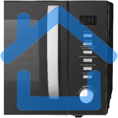 Микроволновая печь Hyundai HYM-D3028 черный/серебристый, 23 л, 900 Вт, переключатели - кнопки/поворотный механизм-5