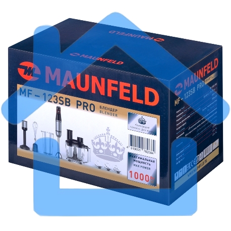 Блендер погружной Maunfeld MF-123SB PRO черный, 1000 Вт-1