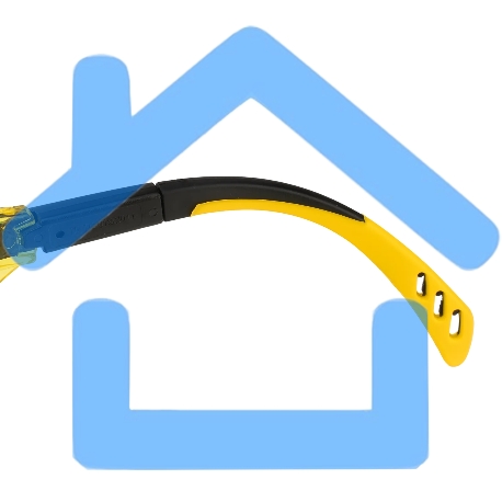 Очки защитные открытые Denzel поликарбонатные, увеличенная желтая линза, регулируемые дужки-1