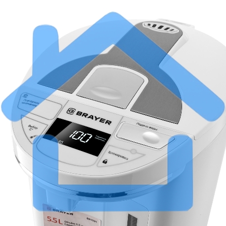Термопот BRAYER 1091BR-WH, 1450 Вт, 5,5 л, 2 спос.подач.воды, LCD-дисп, поддерж.темпер,блокировка-3