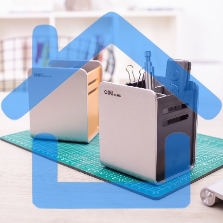 Подставка Deli E9137 для письменных принадлежностей, 90х80х110мм, ассорти, пластик-7