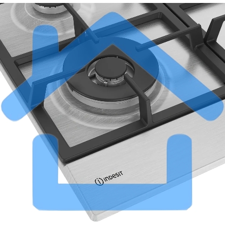 Встраиваемая газовая панель Indesit THPM 642 W/IX/I, нержавеющая сталь-2