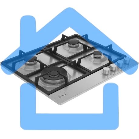 Встраиваемая газовая панель Indesit THPM 642 W/IX/I, нержавеющая сталь-3