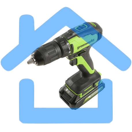 Дрель-шуруповерт GREENWORKS 3704007UA, Аккумуляторная, 24В-7
