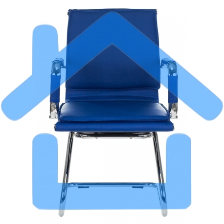 Кресло компьютерное Бюрократ CH-993-Low-V/blue синий, низкая спинка, искусственная кожа-1