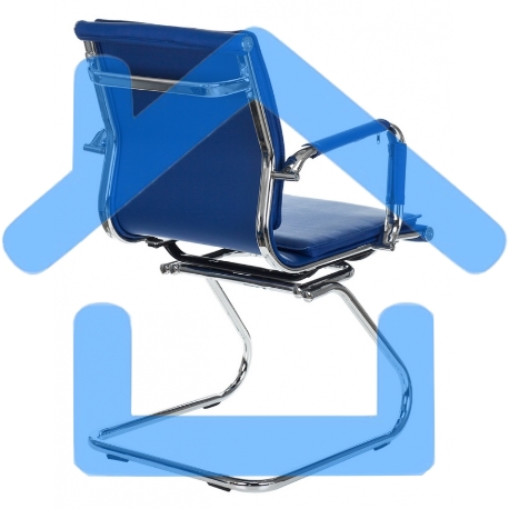 Кресло компьютерное Бюрократ CH-993-Low-V/blue синий, низкая спинка, искусственная кожа-2