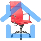 Кресло руководителя Бюрократ CH-993/red красный, искусственная кожа, крестовина хромированная