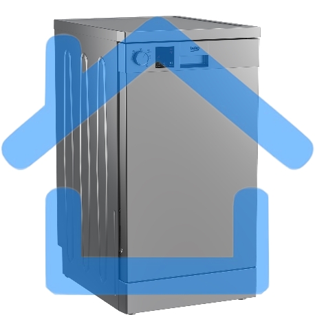 Посудомоечная машина Beko DVS050R02S, серебристая, 44.8 см, 10 компл., 49 дБ, класс A-6