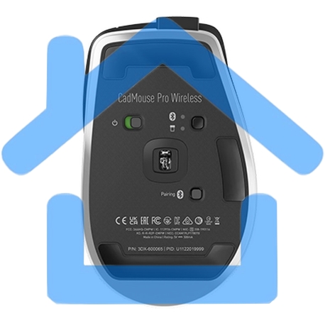 Мышь беспроводная/проводная 3Dconnexion CadMouse Pro Wireless, RTL, Right hand (341450) (3DX-700116) черный, 7200 dpi, радиоканал, Bluetooth, USB, кнопки - 7-2