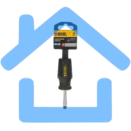 Отвертка Denzel SL6x38 мм, S2, 3к рукоятка-2