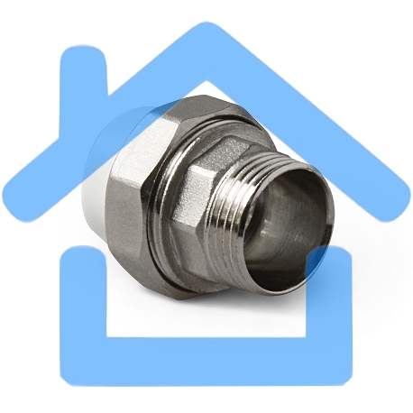 Соединение разборное 32 х 1 1/4' НР полипропиленовое PPR белое