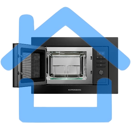 Встраиваемая микроволновая печь Kuppersberg HMW 621 B, объем 20 л, мощность 800 Вт, 5 уровней мощности, гриль, 8 автоматических программ, размораживание, кнопочное управление/утапливаемый поворотный переключатель, цвет черный-1