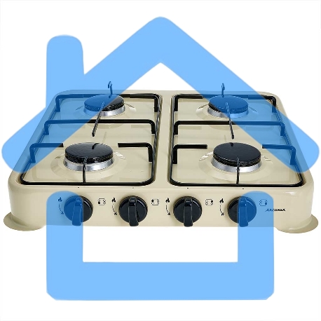 Настольная плита газовая АКСИНЬЯ КС-108 четырехконфорочная, бежевый